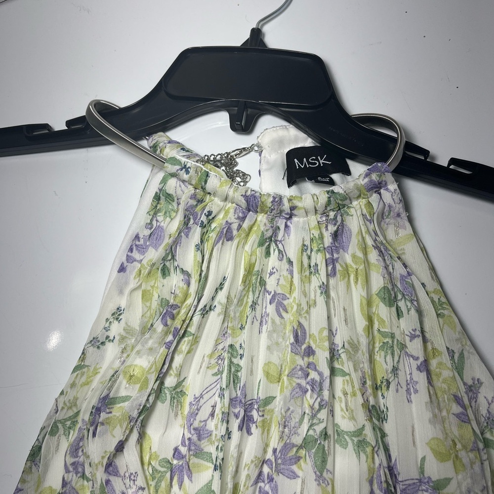 MSK
Women's Bloused-Waist Pleated Floral-Print Dress - Picture 7 of 8